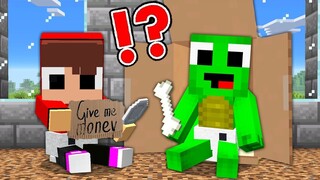 Mikey and JJ Became HOMELESS in Minecraft Challenge - Maizen Cash Nico Prank Smirky