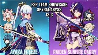 [ Genshin Impact ] Quẩy la hoàn tầng 12-3 cùng team F2P chưa build đầy đủ - Showcase F2P team