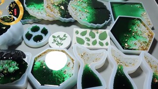 [Epoxy Demoulding] Dark Green Coasters