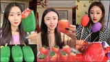 Thánh Ăn Đá Lạnh Như Ăn Kẹo Ngọt, Ăn Trái Cây Bộc Chocola - ASMR Ice Crunchy Eating sound#50