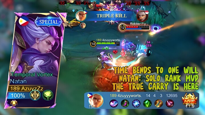100% WIN RATE NATAN MVP! Build Item Temporal Vortex Tersakit 'THE TRUE CARRY IS HERE'!