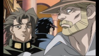 JOJO versi lama OVA, Joestar dan rombongan tiba di hotel, dan mengobrol serta bermain dengan Enya Po