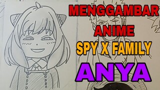 menggambar anya dari anime spy x family