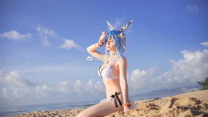 Star Delay cosplay Azur Lane Gascogne swimsuit