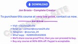 Jon Brosio - Complete Creator