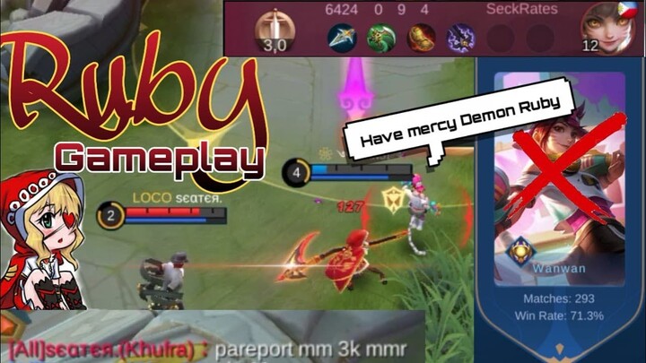 RUBY GAMEPLAY | ikanji plays | Top Global Ruby | The Demon Ruby | Mobile Legend