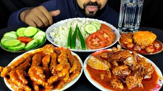 Eating CHICKEN LIVER, GIZZARD, CHICKEN FEET, ROHU FISH CURRY, RICE and SALAD ASMR | #LiveToEATT