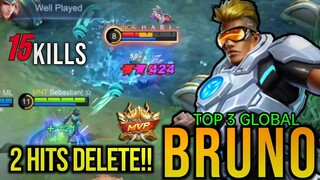 2 Hits Delete Bruno Top Global Gameplay Bruno Best Build 2022 - MLBB