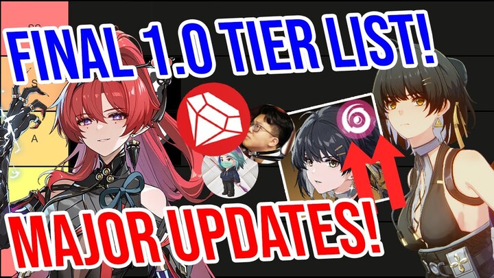 FINAL 1.0 TIER LIST! Major Updates! Wuthering Waves