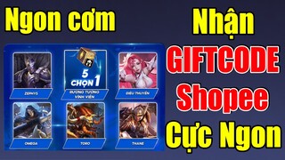 Hướng dẫn nhận GIFTCODE Shopee Cuối Năm Cực Ngon - Rương Tướng Chọn 1 Trong 5 Hoặc 16 Giấy Tuyệt Sắc