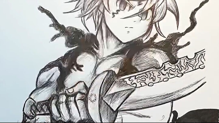 How to draw Meliodas  #drawing #art #meliodas #sevendeadlysins #shorts #howtodra
