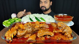 2KG HUGE SPICY MUTTON CURRY, MUTTON GRAVY, SALAD, RICE MUKBANG ASMR EATING SHOW | BIG BITES |