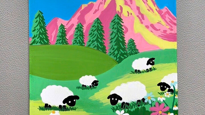 วาด【ภาพทุ่งหญ้าฤดูใบไม้ผลิ】ด้วยปากกามาร์คเกอร์อะคริลิกในหนึ่งนาที #เรียนวาดภาพสำหรับมือใหม่ #วาดภาพด