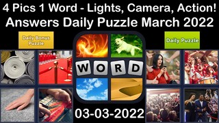 4 Pics 1 Word - Lights, Camera, Action! - 03 March 2022 - Answer Daily Puzzle + Bonus Puzzle