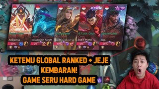 KETEMU GLOBAL RANKED + JEJE KEMBARAN ? AUTO +15 GAME SERU HARD GAME - Mobile Legends