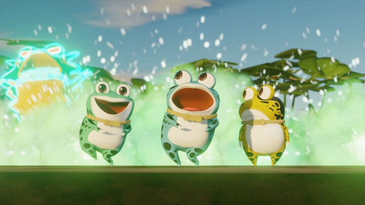 The frog changes the song and continues to dance subject 3 (funny frog)