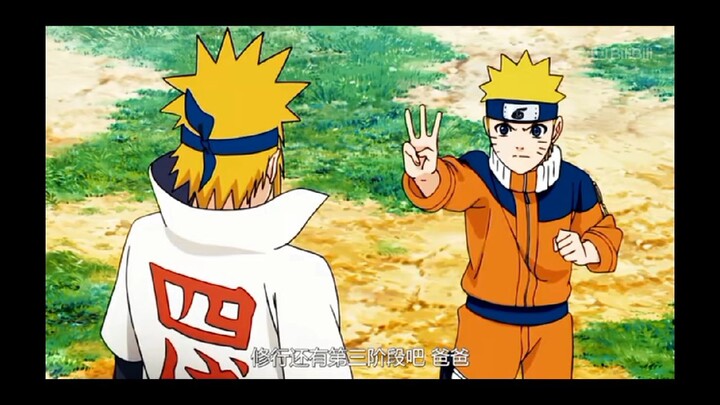 Naruto with her  mother and his father