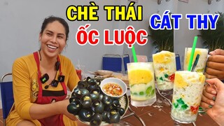 DIVA Cát Thy review Ốc bươu luộc, chè thái, hột vịt lộn tại quán Bánh tráng trộn - Ẩm thực Cha Rồng