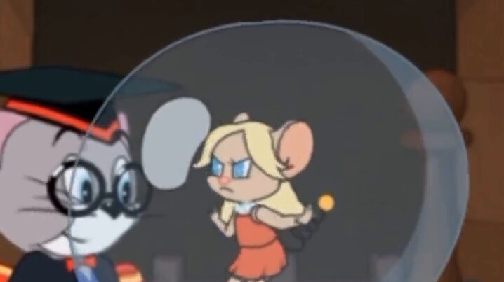 Episode paling enggan (tidak) (Tom and Jerry, karakter tikus terjebak dalam gelembung Topps dan berj
