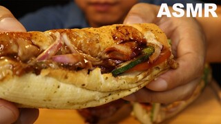 ASMR EATING B.M.T SUBWAY | SPICY ITALIAN SUBWAY | MELT SUBWAY | UINAH GINGER BEER | NO TALKING