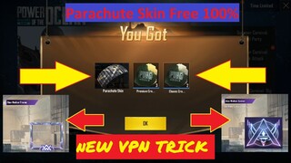 PUBG Mobile Free Parachute Skin 100% || Vpn trick For Classic and Premuim crate Coupon