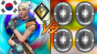 Korean Jett Master VS 4 Iron Players! - Who Wins?