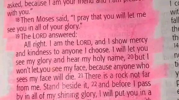 Daily Verse         Exodus 33:18-23