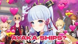 Ayaka ships in a nutshell | Genshin Impact ships (Ayaka x Traveler, Ayaka x Aether, Ayaka x Lumine)