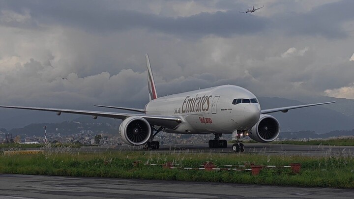 Emirates SkyCargo's Boeing 777F at Kathmandu Airport
