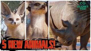 🦏 ALL 5 NEW ANIMALS SHOWCASED - Planet Zoo Africa Pack [4K 60FPS]