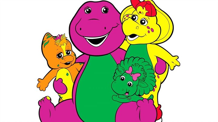 Coloring Barney Baby Bop B.J. and Riff - Barney and Friends Coloring Page for ki
