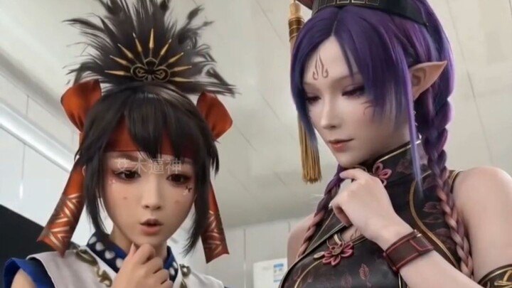 See how many you recognize — Virgil shows off his knife skills to the Platinum Brothers, Bayonetta t
