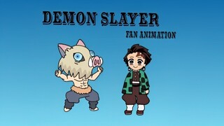 DEMON SLAYER | Inosuke getting Tanjiro's name wrong | CHIBI | FAN ANIMATION #BilibiliAniSummerFair