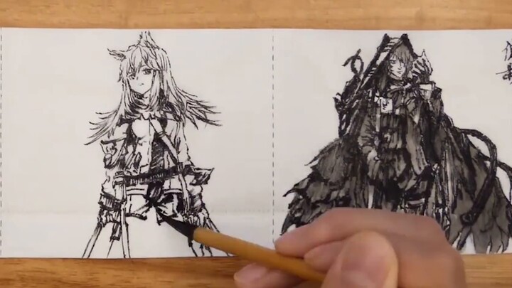 Menggambar karakter Arknights 65 1-65 di atas tisu toilet [P1]