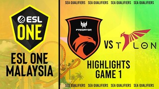 Game 1 Highlights: TNC Predator vs Talon Esports | ESL One Malaysia 2022  SEA Closed Qualifier