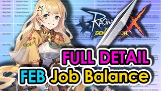 [ROX] Complete Detail For The Upcoming February Job Class Balance | KingSpade