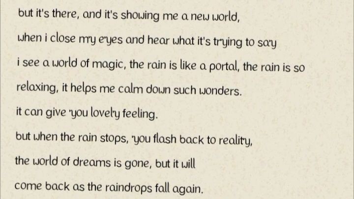 "AS THE RAINDROPS FELL"