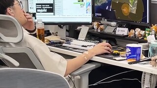 No one cares more about where the typhoon is than my colleague. He really makes me cry to death.