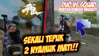 BIKIN MUSUH PANIK DENGAN GRANAT DUO VS SQUAD|| FREE FIRE-BATTLEGROUND