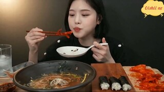 Mì yến, cơm cuộn Chungmu, con mực trộn 7 #amthuc