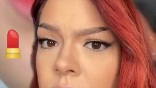 Beautiful sister tries Asian bitten lip makeup