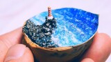 [Proses pembuatan] Miniatur mercusuar di pinggiran laut