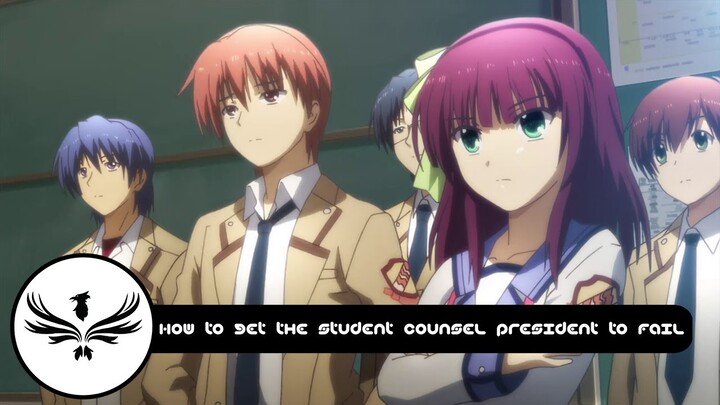 How to get the student counsel president to fail | Angel Beats | Dubs