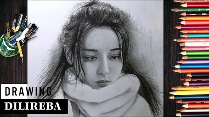 Realistic Drawing Dilireba in Pencil - Vẽ chân dung Nhiệt Ba phim Hạnh phúc trong tầm tay |JNB Lover