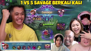 KEKUATAN MAKSIMAL Seorang OURA 1 VS 5?? Gw Bikin SAVAGE2 Coy!! HAJAR!! - Mobile Legends