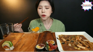 Các loại sushi và miến xào hải sản 9 #amthuc