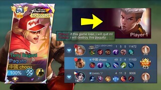 ENEMY REGRET BANNING CHOU 🤣 he didn’t know my paquito oneshot - Mobile Legends