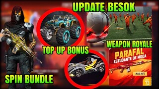 FREE FIRE! BOCORAN EVENT BESOK, WEAPON ROYALE TERBARU, WEB EVENT, MODE SQUID GAME, SKIN TERBARU