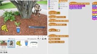 Lập trình scratch - Lập trình khỉ uống nước