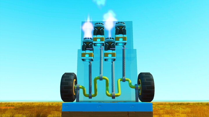 Mesin roket empat silinder segaris dua langkah yang menderu